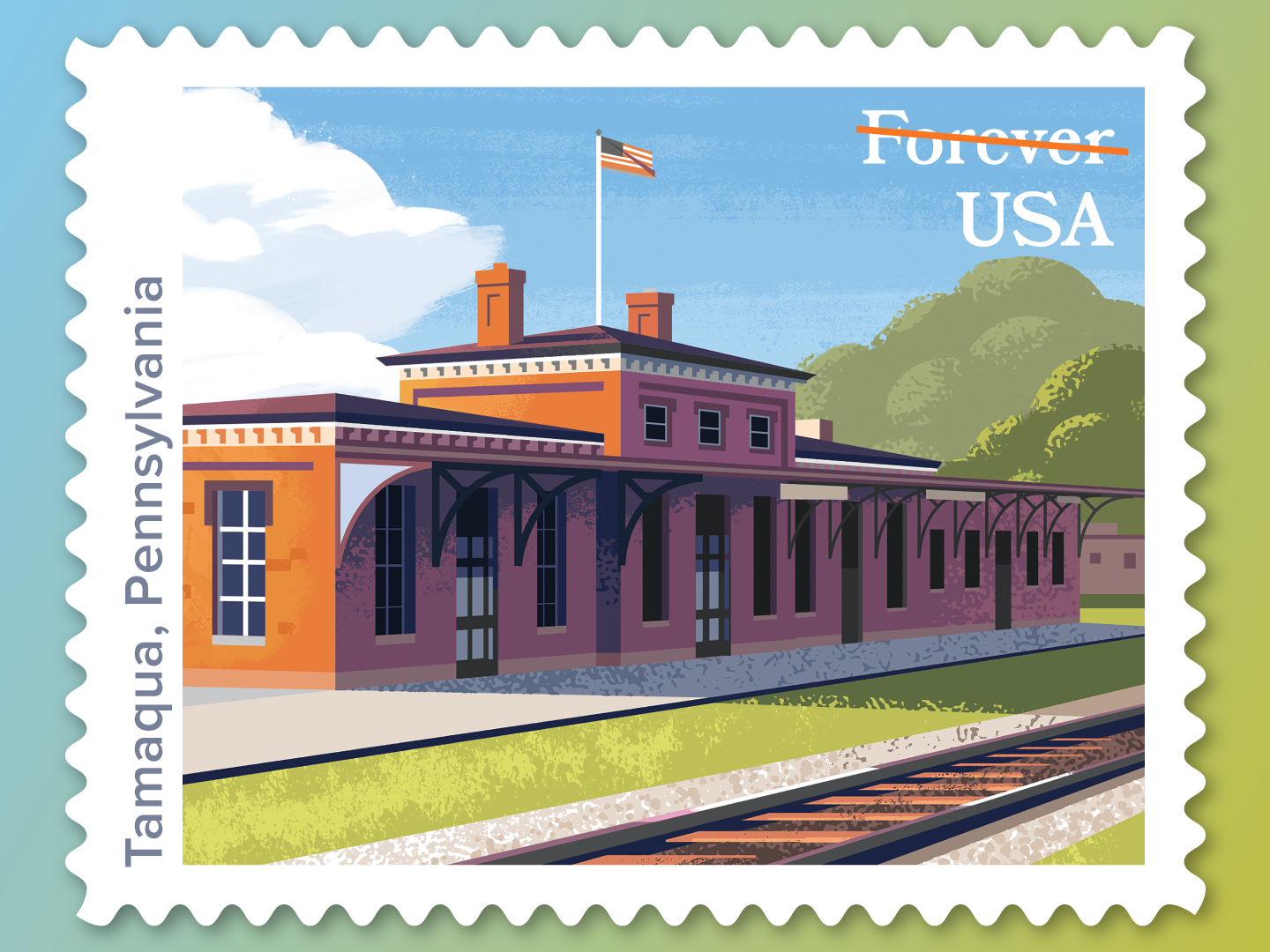 USPS Forever Stamps — Down the Street Designs